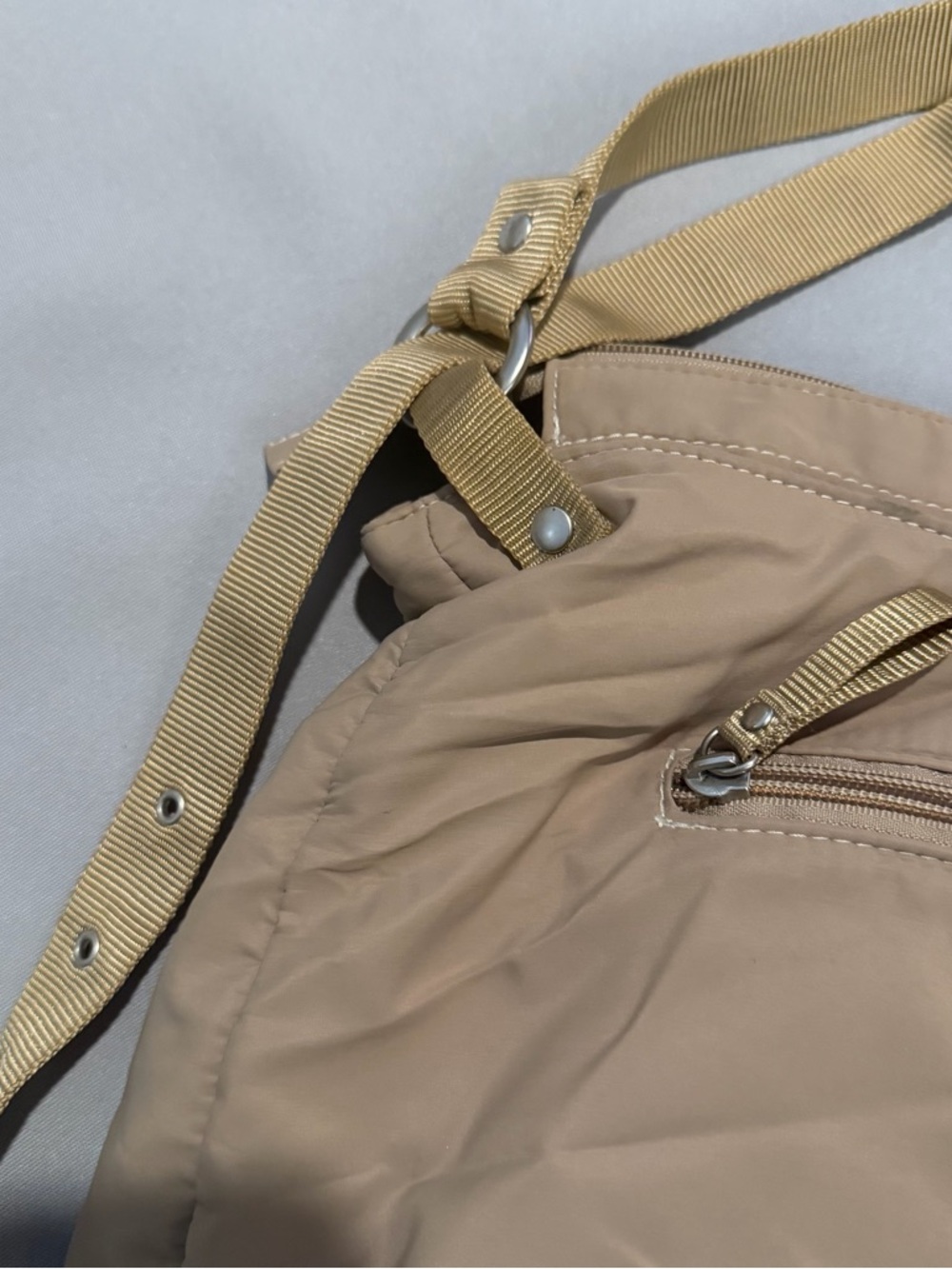 Ellington Beige Quilted Crossbody Shoulder Bag - Picture 4 of 10